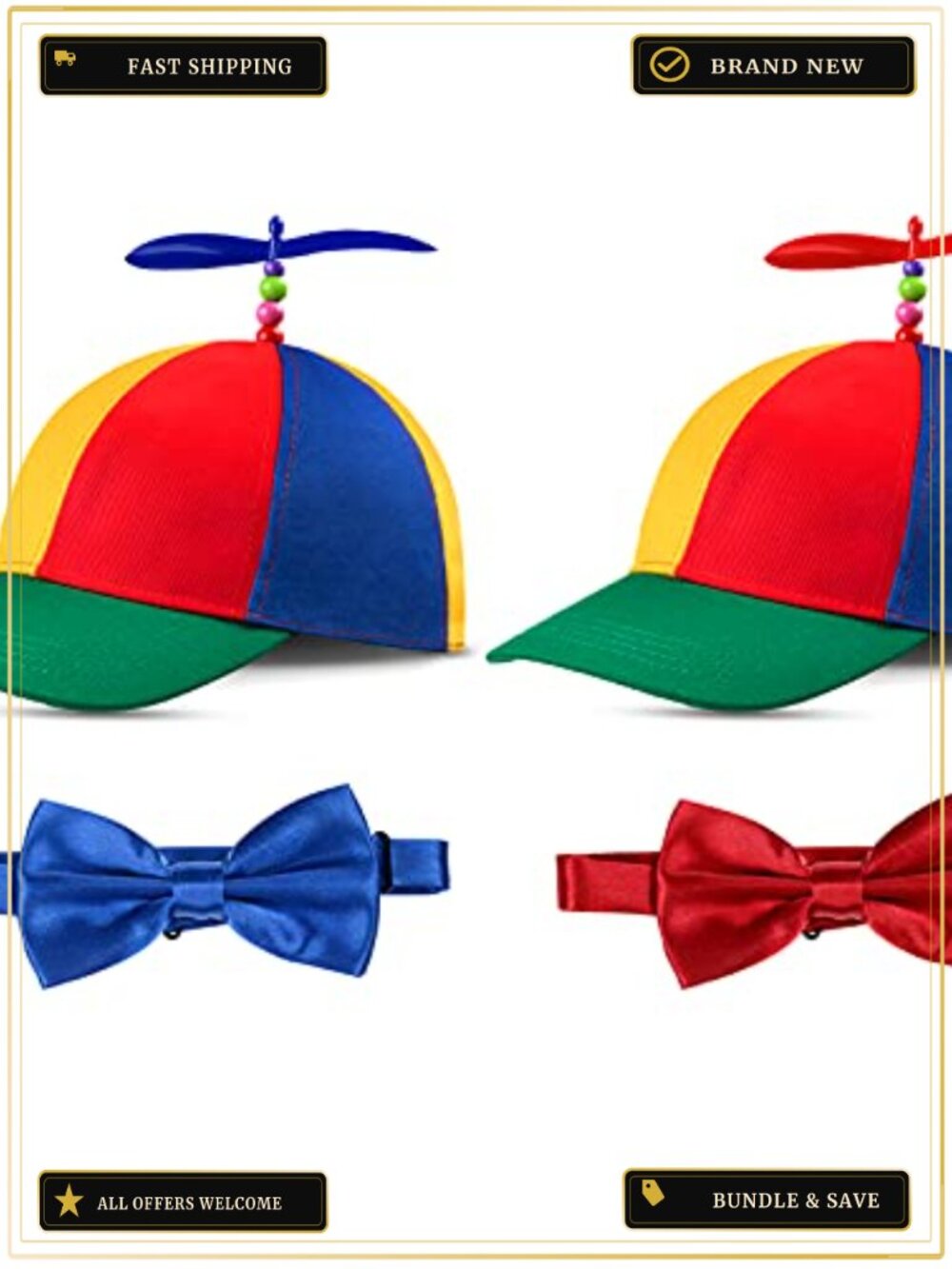 Propeller Hat Bow Tie Set Halloween Costume Accessories Polyester Rayon